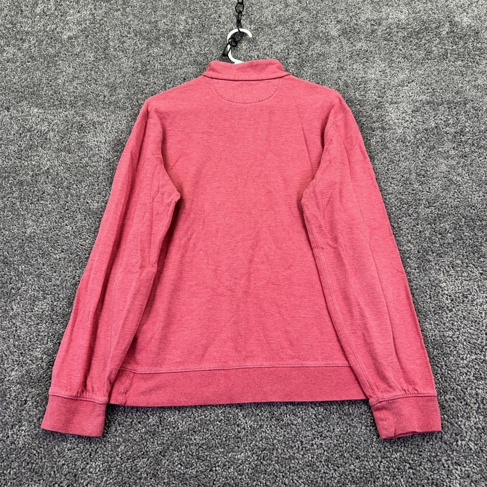 Polo Ralph Lauren Sweatshirt Mens Medium Pink Red 1/4 Zip Mock Neck Pullover - Picture 2 of 7